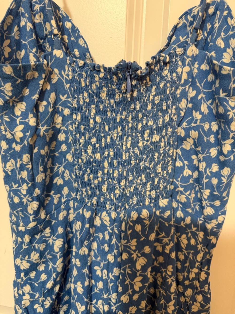 Reformation Bascom Dress Size 2 Blue Floral Tie Front Mini Dress - Picture 6 of 6